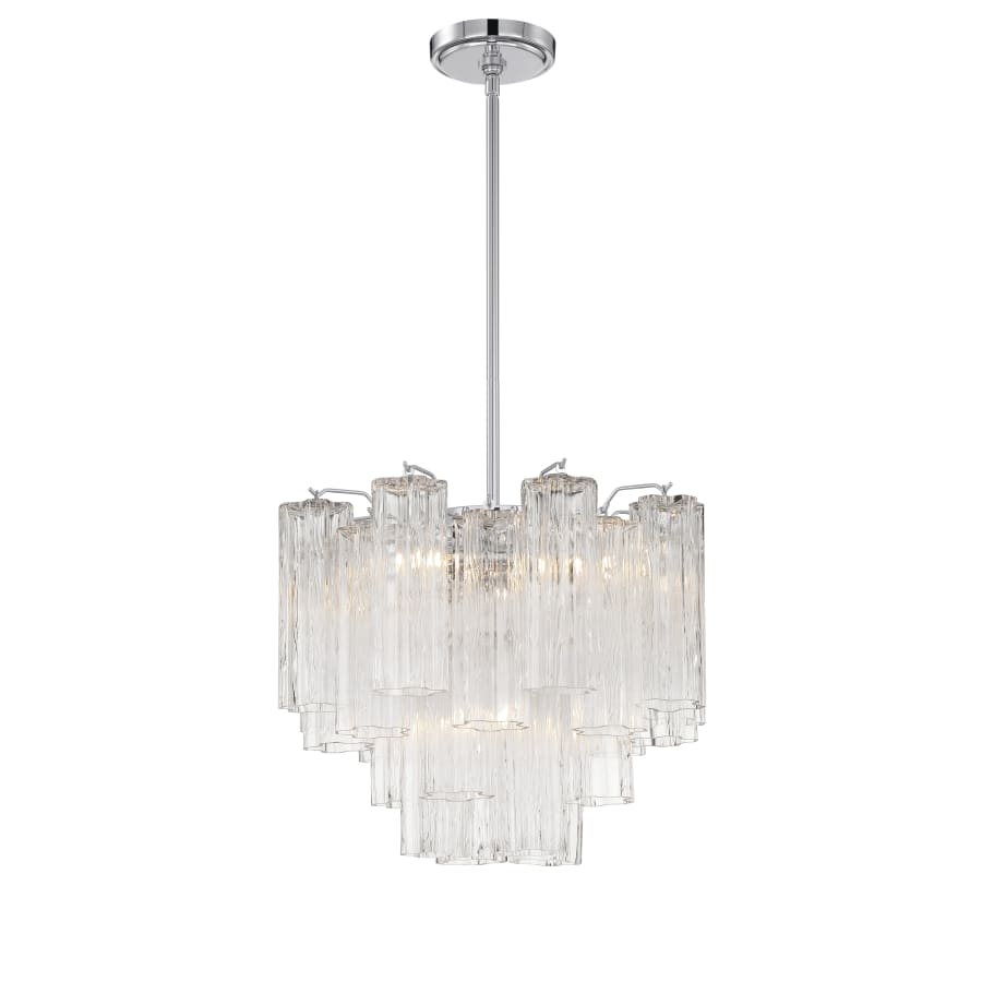 Addis 4 - Light 18in Waterfall Chandelier Clear Glass Aged Brass - Cyran Lamps