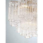 Addis 4 - Light 18in Waterfall Chandelier Clear Glass Aged Brass - Cyran Lamps
