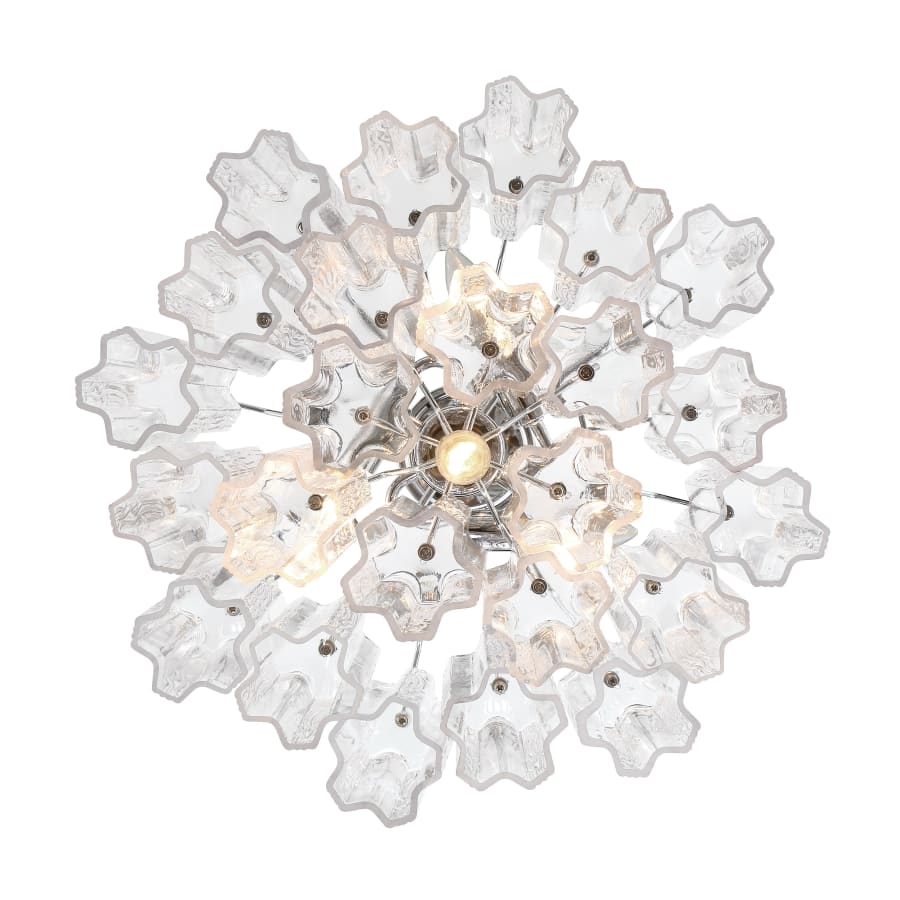 Addis 4 - Light 18in Waterfall Chandelier Clear Glass Aged Brass - Cyran Lamps