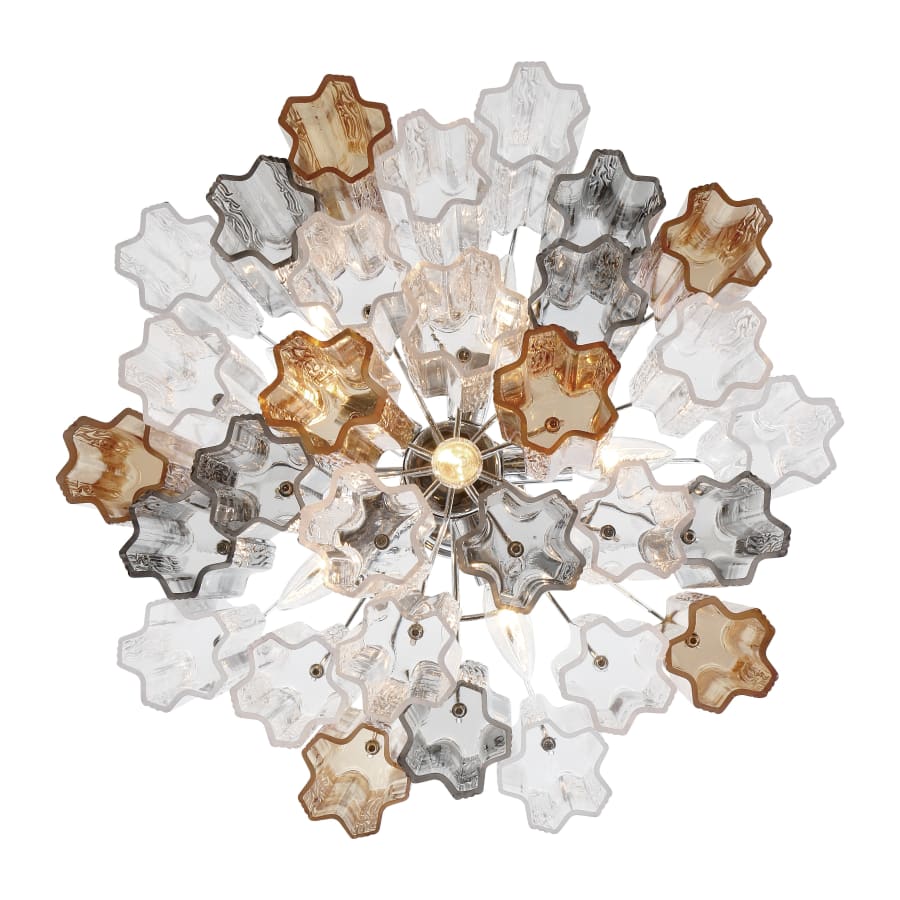 Addis 6 Light 20in Waterfall Chandelier Autumn Glass - Cyran Lamps