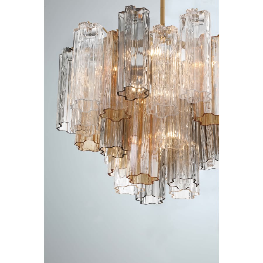 Addis 6 Light 20in Waterfall Chandelier Autumn Glass - Cyran Lamps