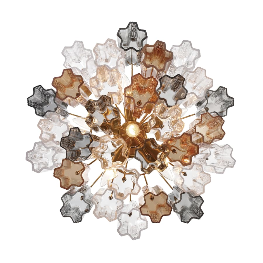 Addis 6 Light 20in Waterfall Chandelier Autumn Glass - Cyran Lamps
