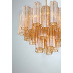 Addis 6 Light Waterfall Chandelier Aged Brass 20in Amber - Cyran Lamps