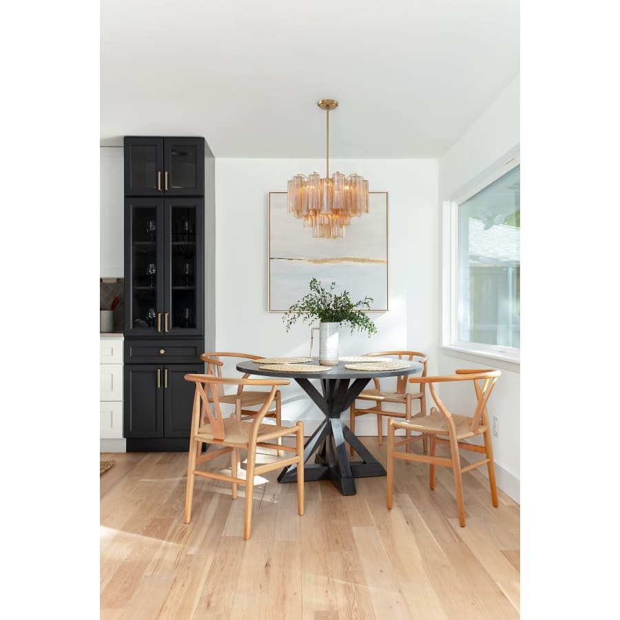 Addis 6 Light Waterfall Chandelier Aged Brass 20in Amber - Cyran Lamps