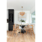 Addis 6 Light Waterfall Chandelier Aged Brass 20in Amber - Cyran Lamps