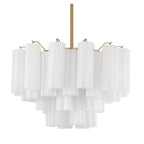 Addis 9 - Light 22 - Inch Waterfall Chandelier Aged Brass - Cyran Lamps