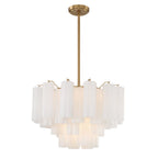 Addis 9 - Light 22 - Inch Waterfall Chandelier Aged Brass - Cyran Lamps