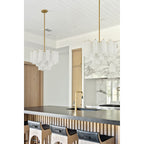 Addis 9 - Light 22 - Inch Waterfall Chandelier Aged Brass - Cyran Lamps