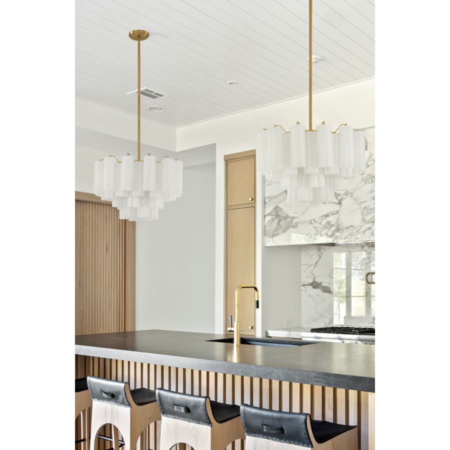 Addis 9 - Light 22 - Inch Waterfall Chandelier Aged Brass - Cyran Lamps