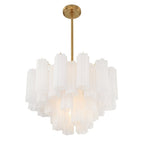 Addis 9 - Light 22 - Inch Waterfall Chandelier Aged Brass - Cyran Lamps