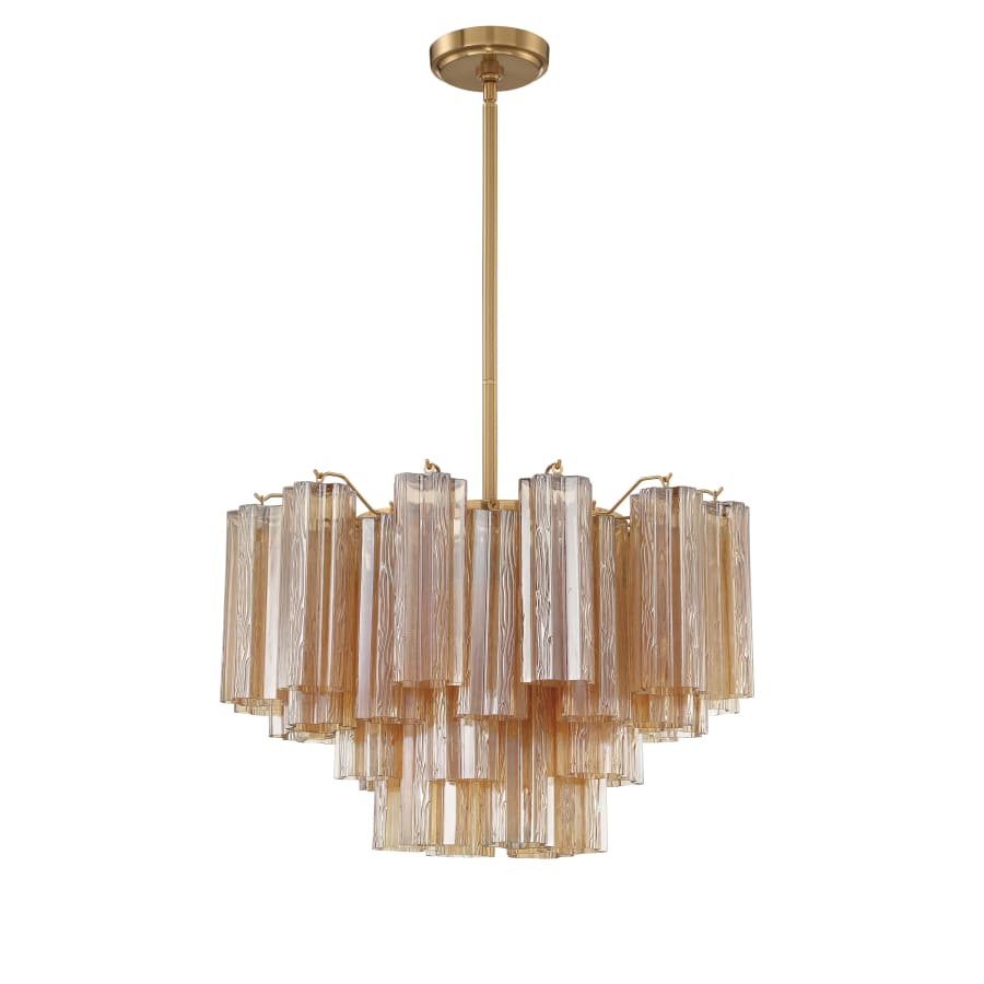 Addis 9 Light Waterfall Chandelier 22in Amber Glass - Cyran Lamps