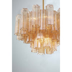 Addis 9 Light Waterfall Chandelier 22in Amber Glass - Cyran Lamps