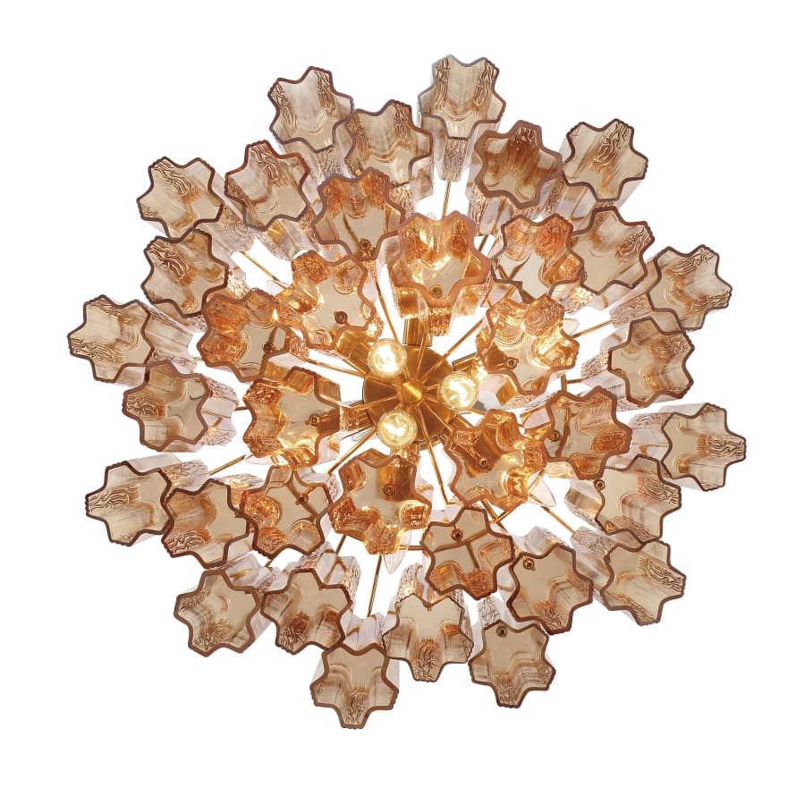 Addis 9 Light Waterfall Chandelier 22in Amber Glass - Cyran Lamps
