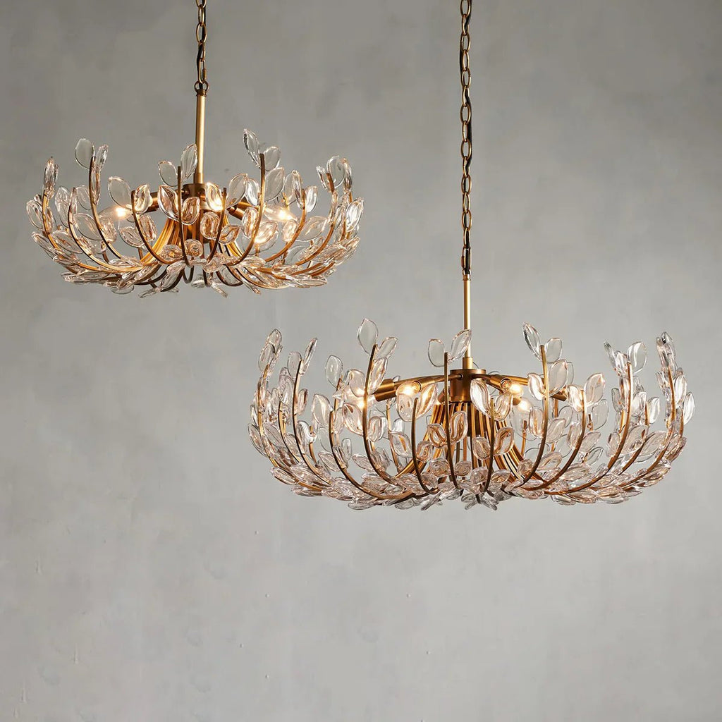 Adela Glass Petal 6 Light Chandelier - Cyran Lamps