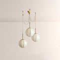 Agnes Multi - Globe Ribbed Opal Glass Chandelier - Cyran Lamps