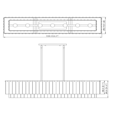 Aimee Linear Glass Chandelier - Cyran Lamps