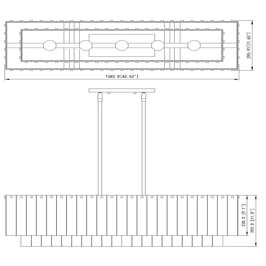 Aimee Linear Glass Chandelier - Cyran Lamps