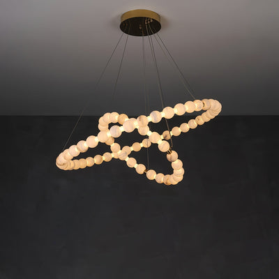 Alabaster Orb Ring Chandelier - ∅ 23.6″ x H 2.4″Gold & WhiteWarm LightCyranlamps