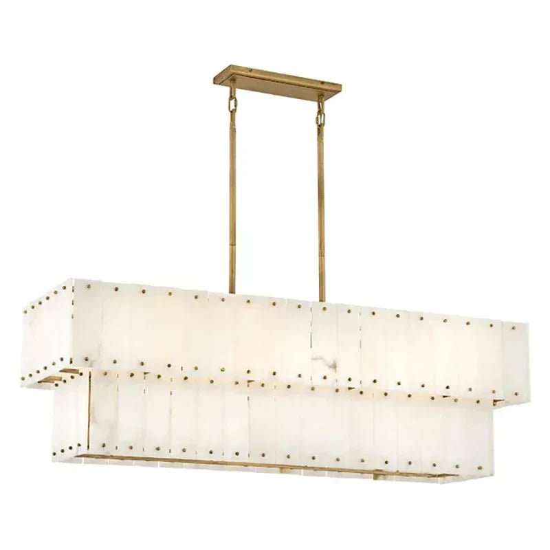 Alabaster Rancho 2 - Tier Linear Chandelier - Cyran Lamps
