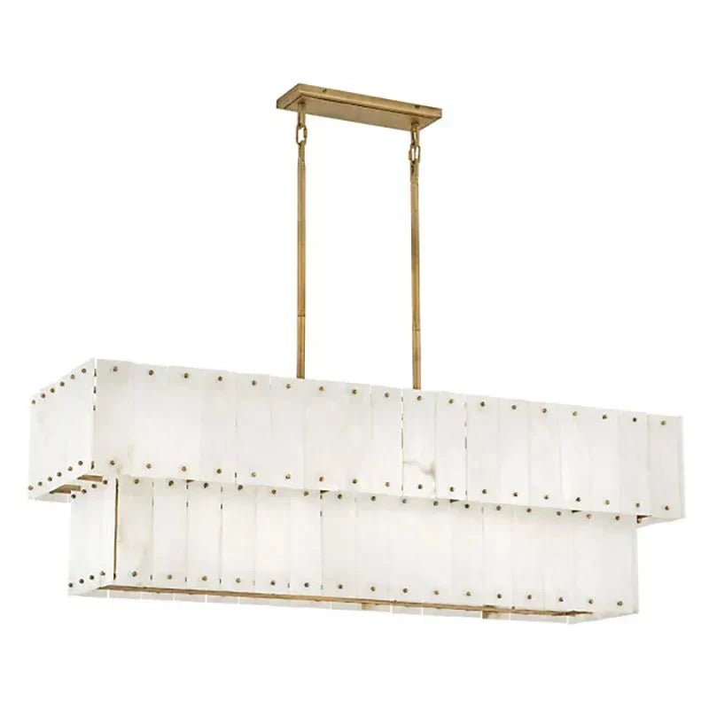 Alabaster Rancho 2 - Tier Linear Chandelier - Cyran Lamps