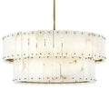 Alabaster Rancho 2 - Tier Round Chandelier (34.25"D) - Cyran Lamps