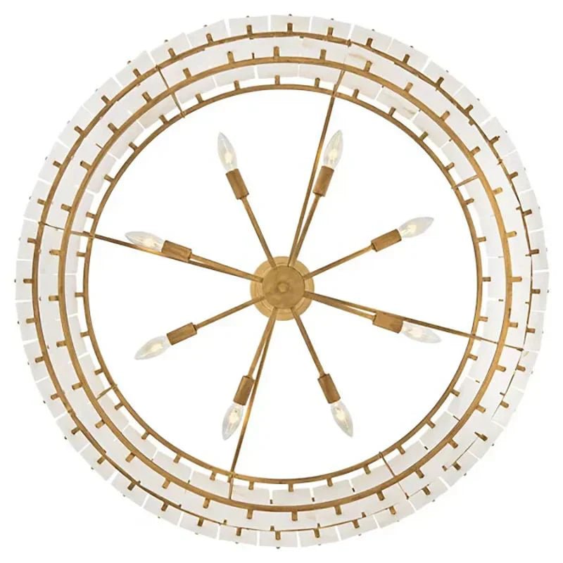 Alabaster Rancho 2 - Tier Round Chandelier (34.25"D) - Cyran Lamps
