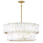 Alabaster Rancho 2 - Tier Round Chandelier (34.25"D) - Cyran Lamps