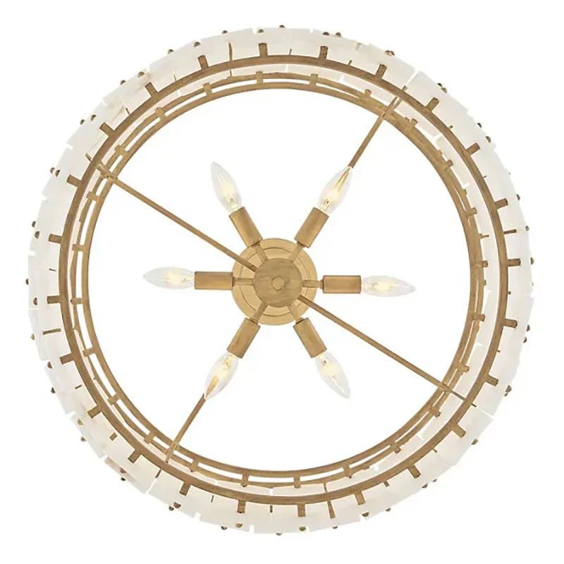 Alabaster Rancho 2 - Tier Round Chandelier (Middle) - Cyran Lamps