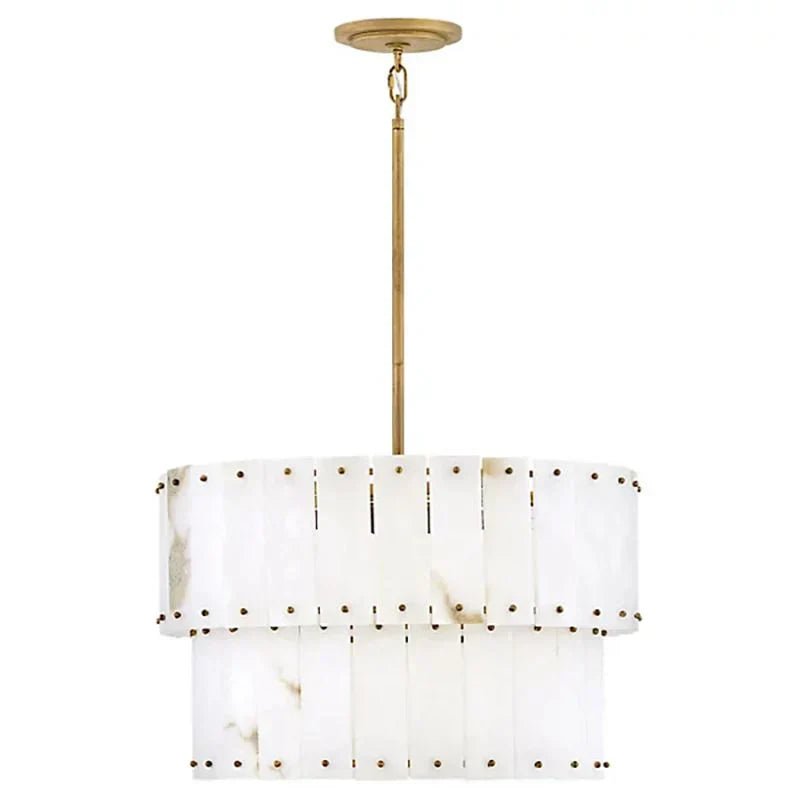 Alabaster Rancho 2 - Tier Round Chandelier (Middle) - Cyran Lamps