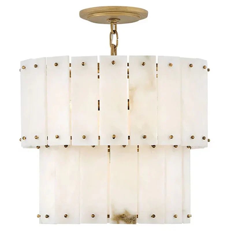 Alabaster Rancho 2 - Tier Round Chandelier (Middle) - Cyran Lamps