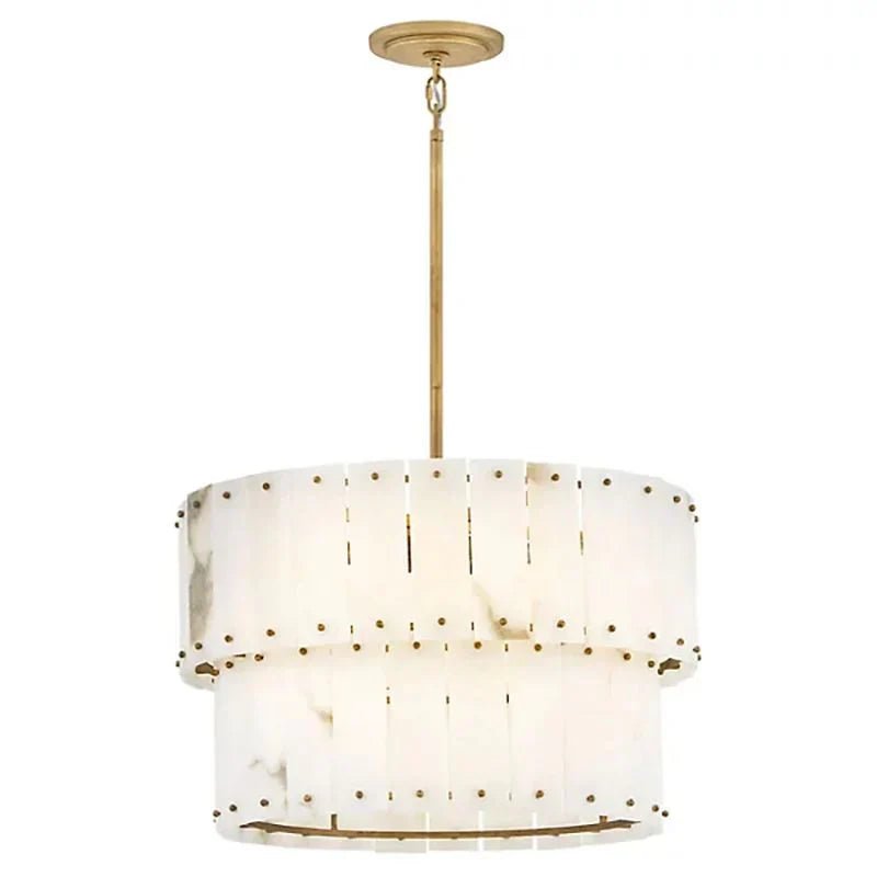 Alabaster Rancho 2 - Tier Round Chandelier (Middle) - Cyran Lamps