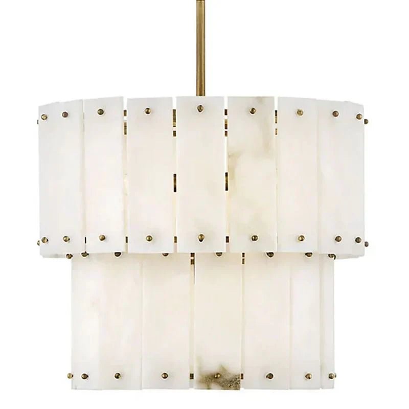 Alabaster Rancho 2 - Tier Round Chandelier (Middle) - Cyran Lamps