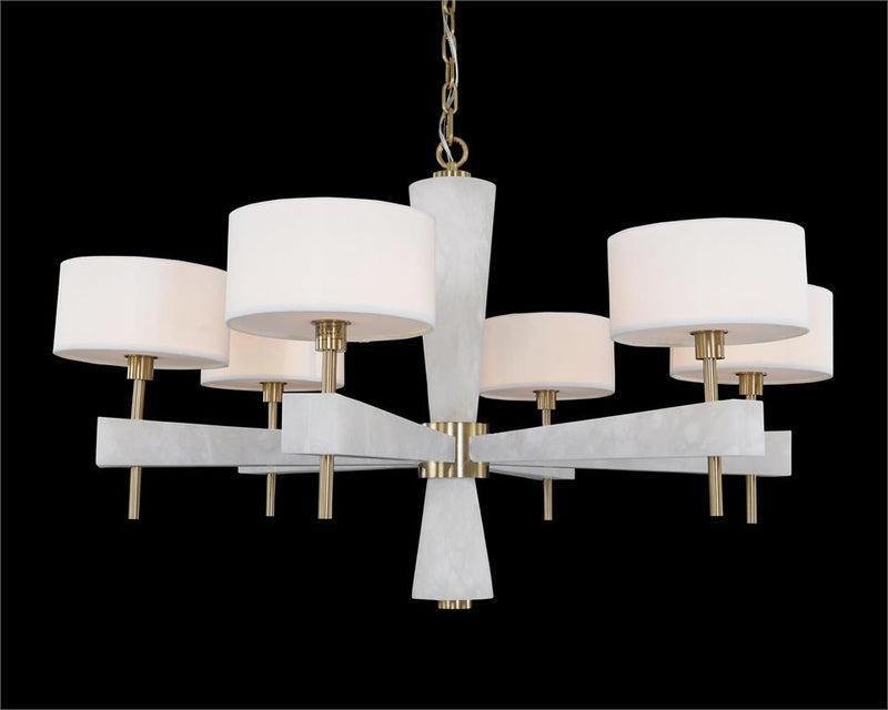Alabaster Six - Light Chandelier - Cyranlamps
