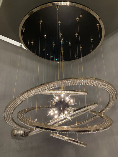 Aleron Crystal Ring Sputnik Chandelier - 24"w x 26"hCyranlamps