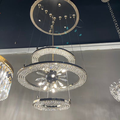 Aleron Crystal Ring Sputnik Chandelier - 24"w x 26"hCyranlamps