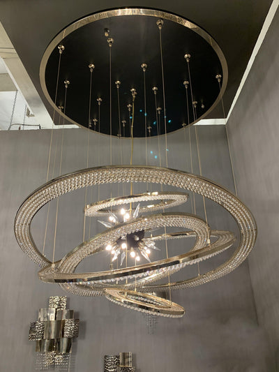 Aleron Crystal Ring Sputnik Chandelier - 47"w x 47"hCyranlamps