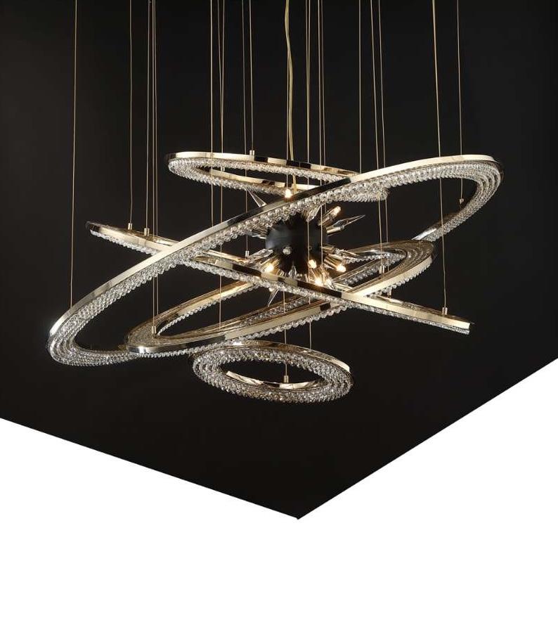 Aleron Crystal Ring Sputnik Chandelier - 24"w x 26"hCyranlamps