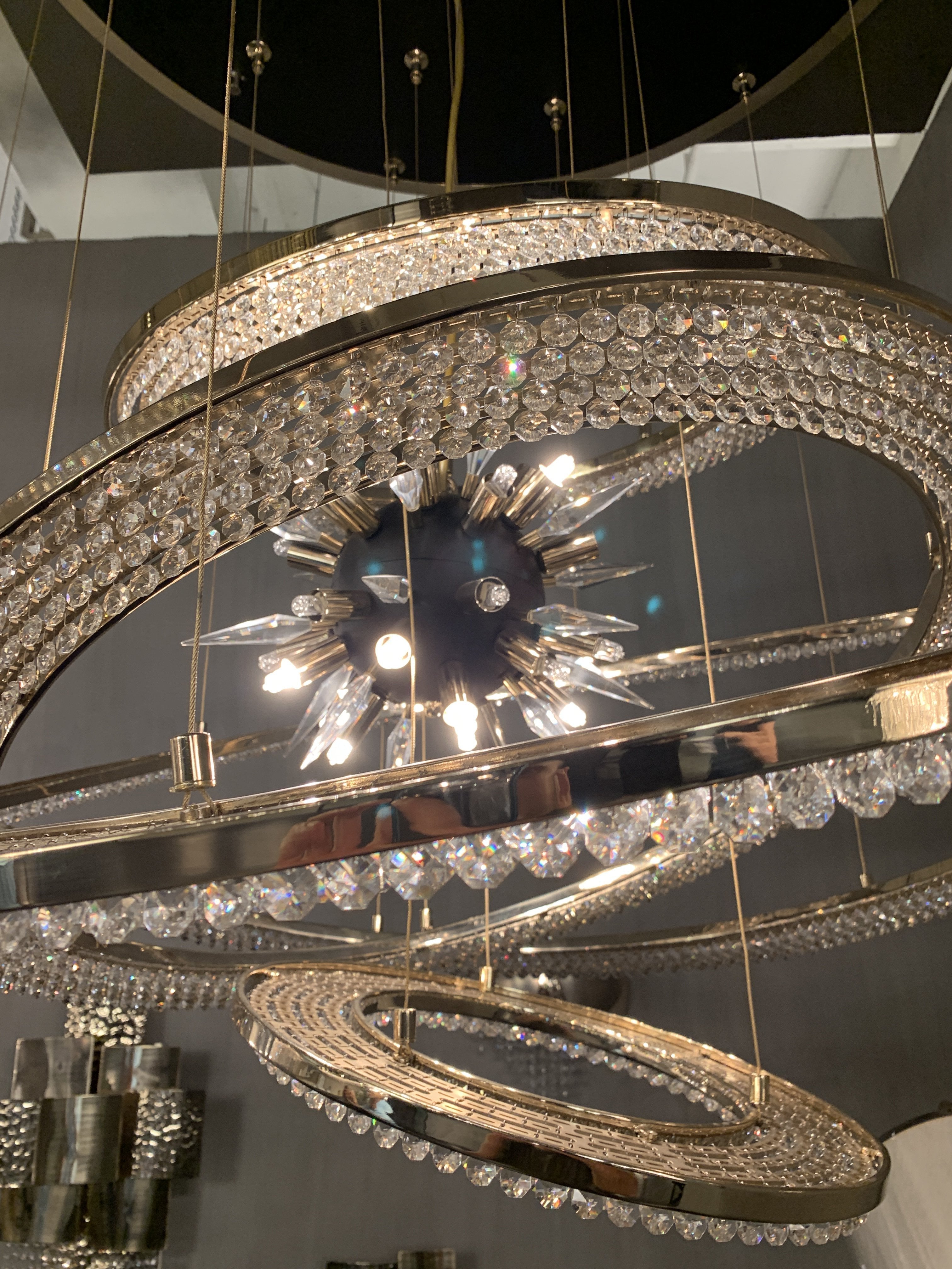 Aleron Crystal Ring Sputnik Chandelier - 24"w x 26"hCyranlamps