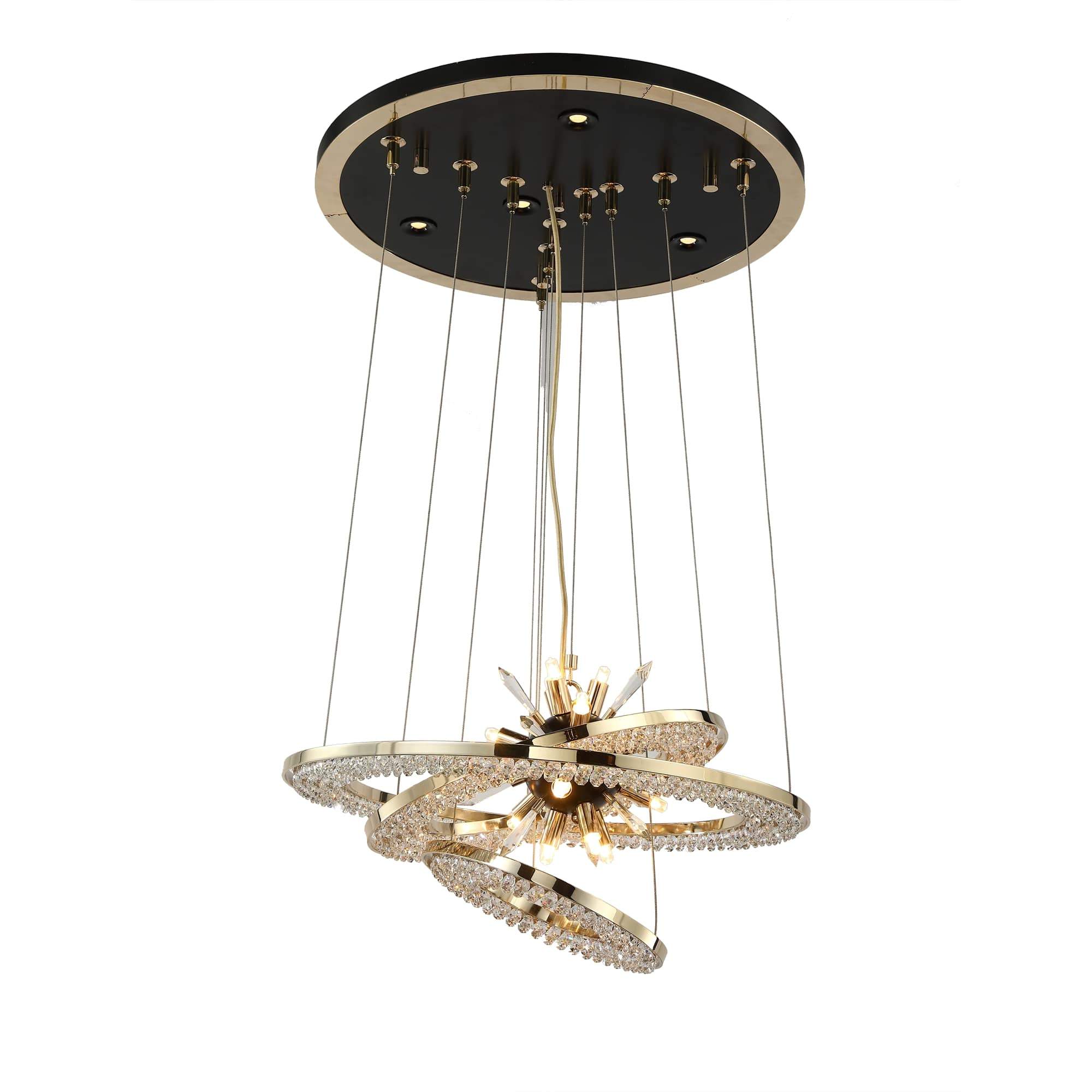 Aleron Crystal Ring Sputnik Chandelier - 24"w x 26"hCyranlamps