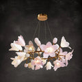 Amara Pink Orchid & Brass Circular Chandelier - Cyran Lamps