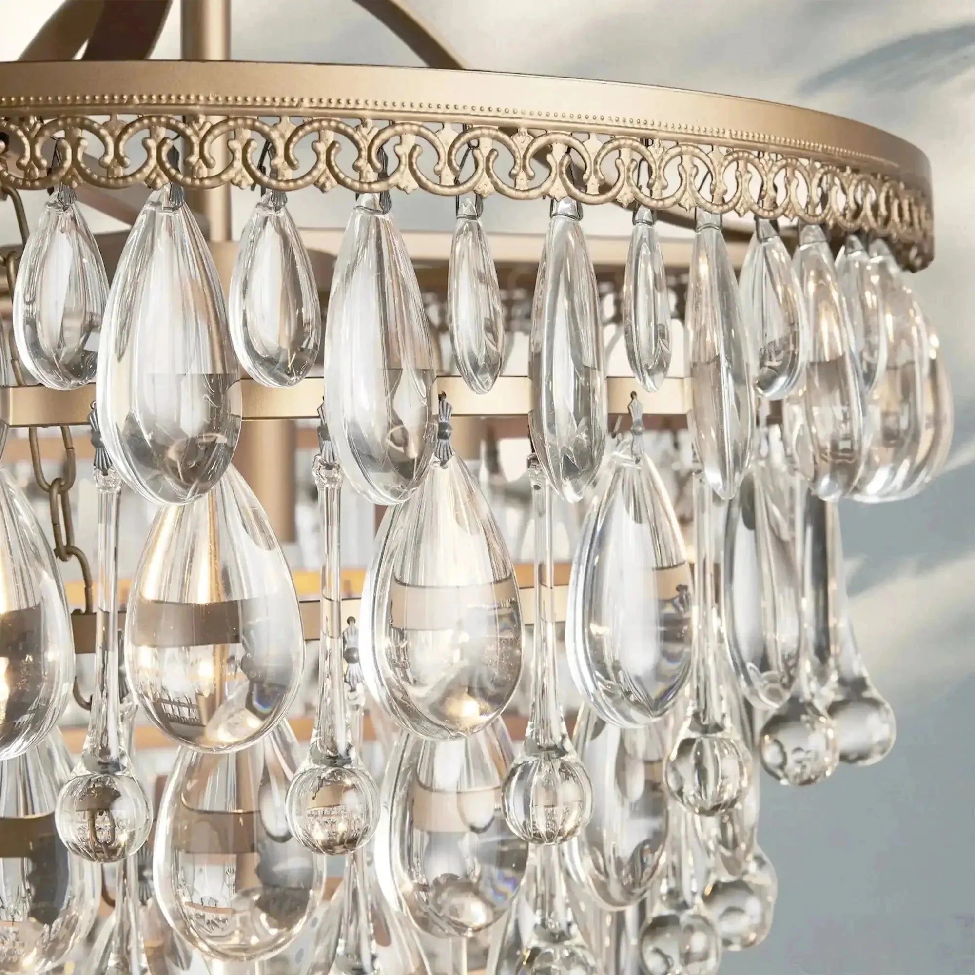 Anabelle Round Chandelier 17''23''H - Cyran Lamps