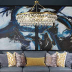 Anqeer Waterdrop Round Chandelier 35" - Cyran Lamps