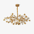 Aosta Orchid Branch & Crystal Bloom Brass Chandelier - Cyran Lamps