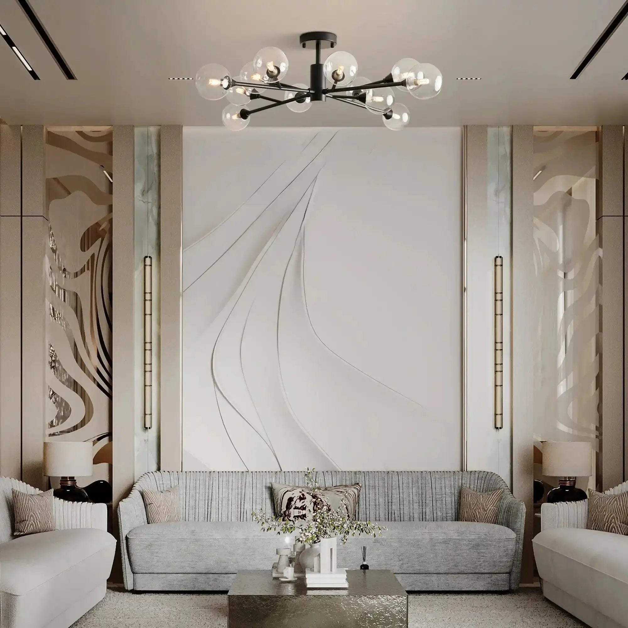 Apollo Round Chandelier 36", 47", 59" - Cyran Lamps