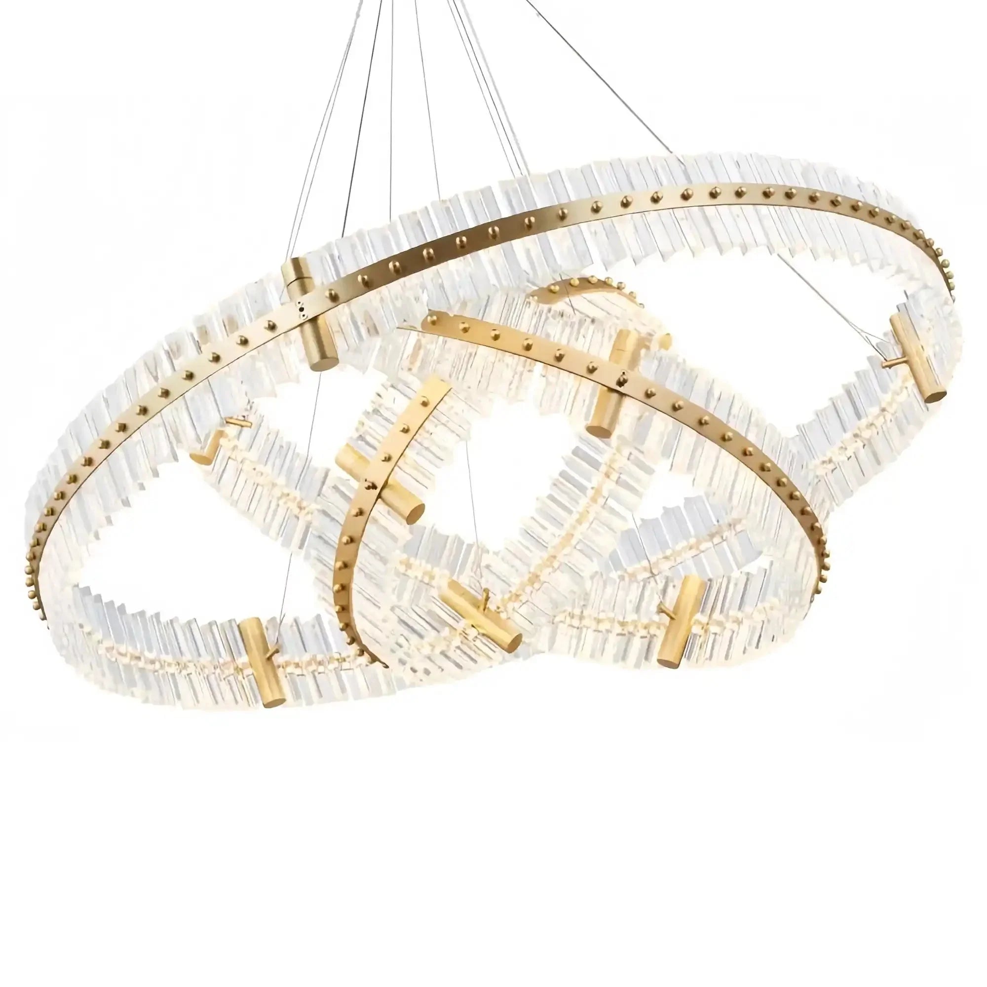 Aquinox 3 - Tier Round Crystal Ring LED Chandelier - 28" DiameterPolished NickelCyranlamps