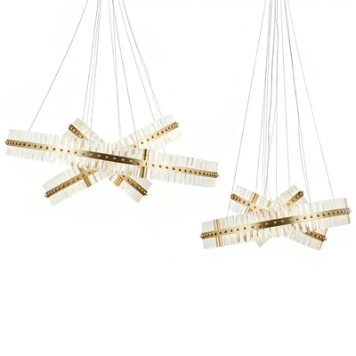 Aquinox 3 - Tier Round Crystal Ring LED Chandelier - 28" DiameterPolished NickelCyranlamps