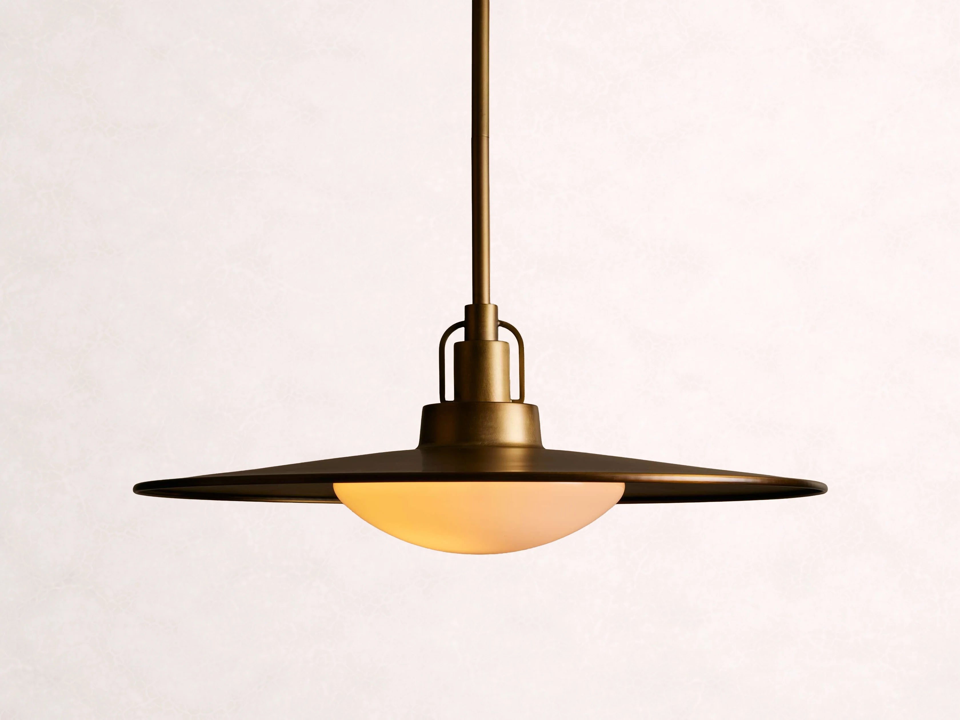 Argent Opal Glass Dome Pendant 14'' 24''D - Cyran Lamps
