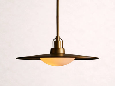 Argent Opal Glass Dome Pendant 14'' 24''D - Cyran Lamps