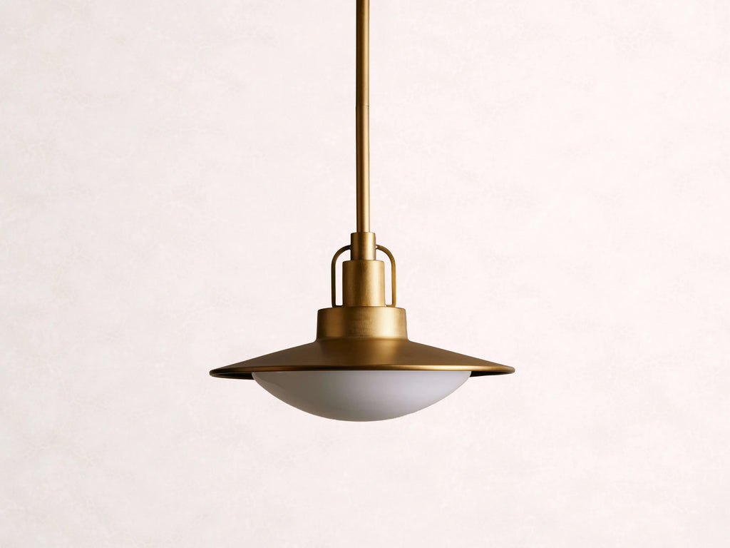 Argent Opal Glass Dome Pendant 14'' 24''D - Cyran Lamps