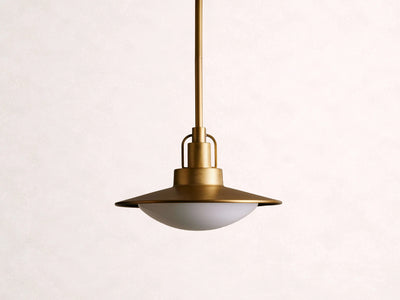 Argent Opal Glass Dome Pendant 14'' 24''D - Cyran Lamps